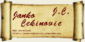 Janko Cekinović vizit kartica